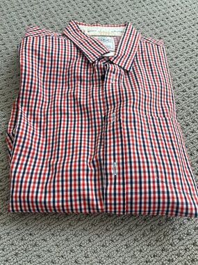 Gant Red and Navy Check Cotton Button-Down Shirt